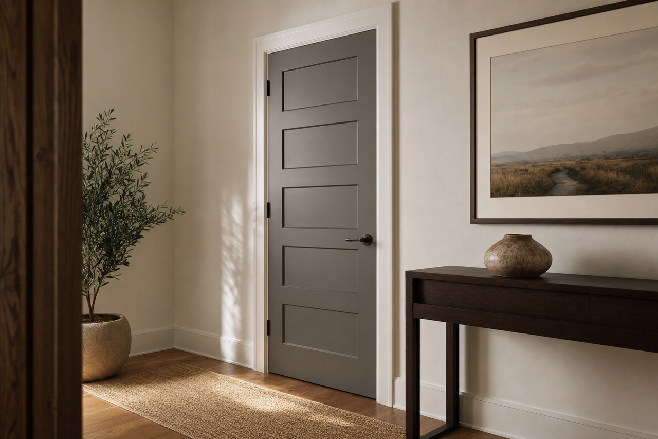 Thunder Gray by Sherwin-Williams on interior-doors