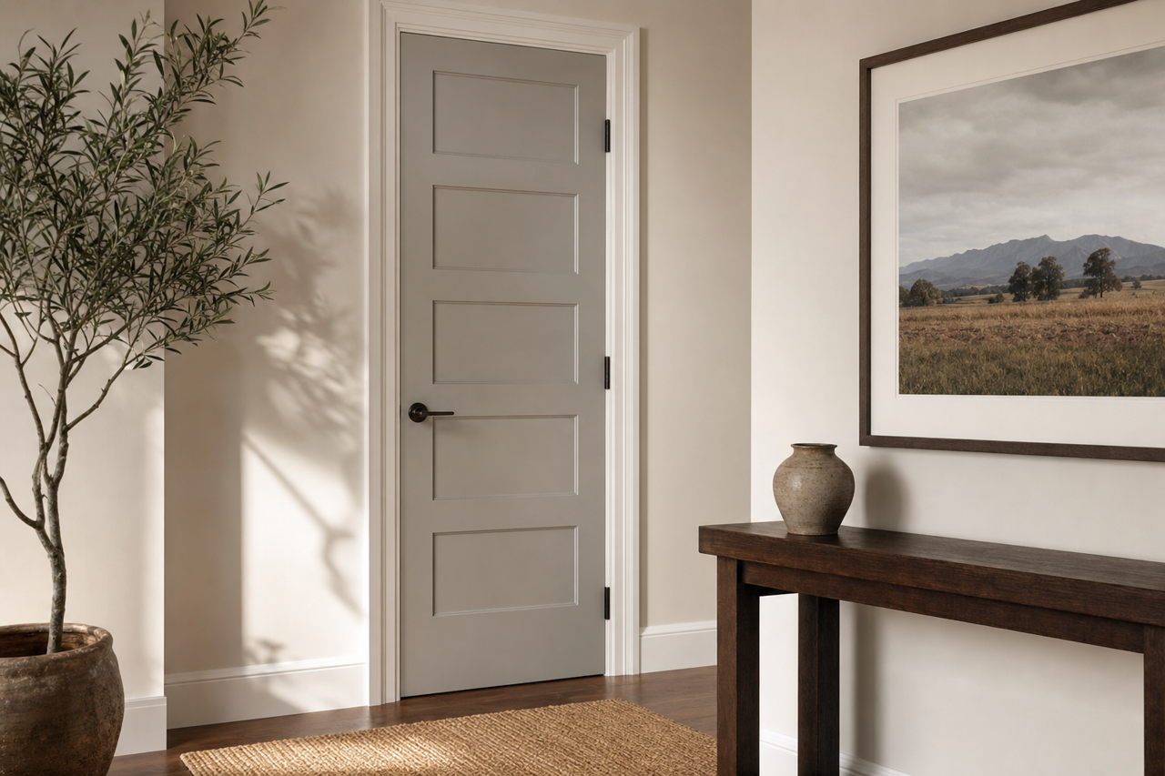 Ellie Gray by Sherwin-Williams on interior-doors