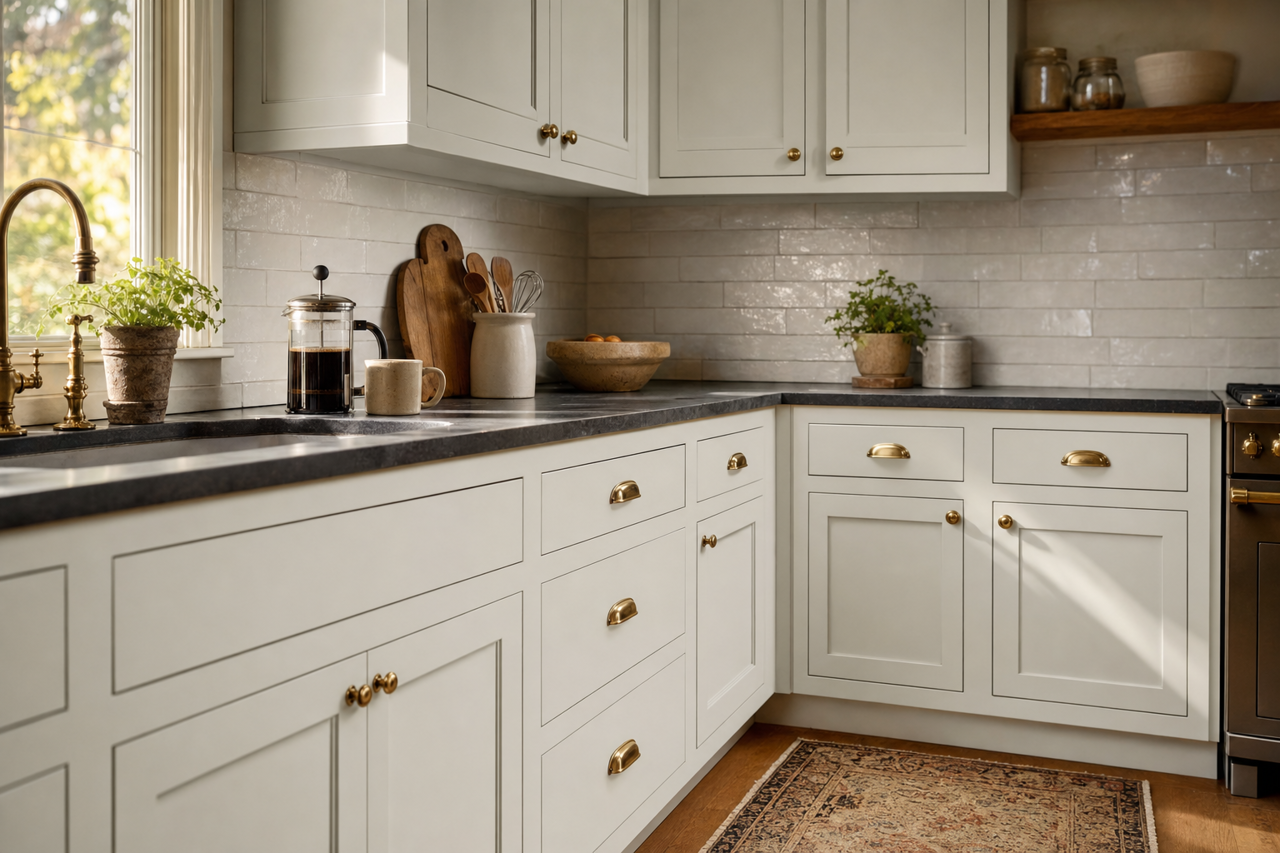 Rhinestone by Sherwin-Williams on cabinets