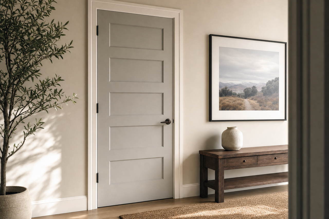 Gray Clouds by Sherwin-Williams on interior-doors
