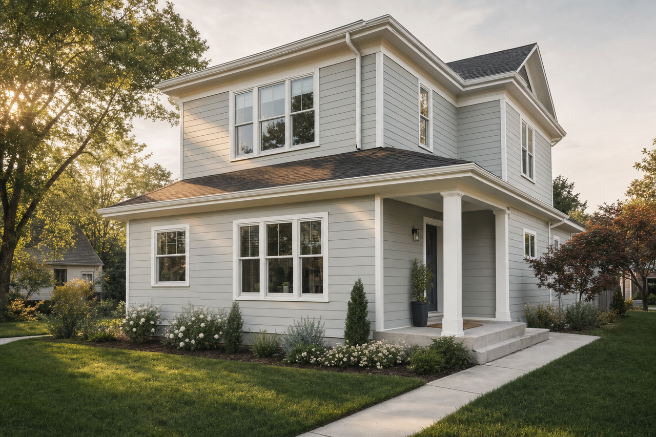 Monorail Silver by Sherwin-Williams on exterior