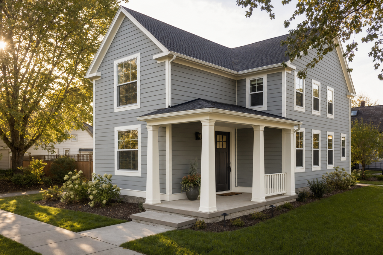 Steely Gray by Sherwin-Williams on exterior