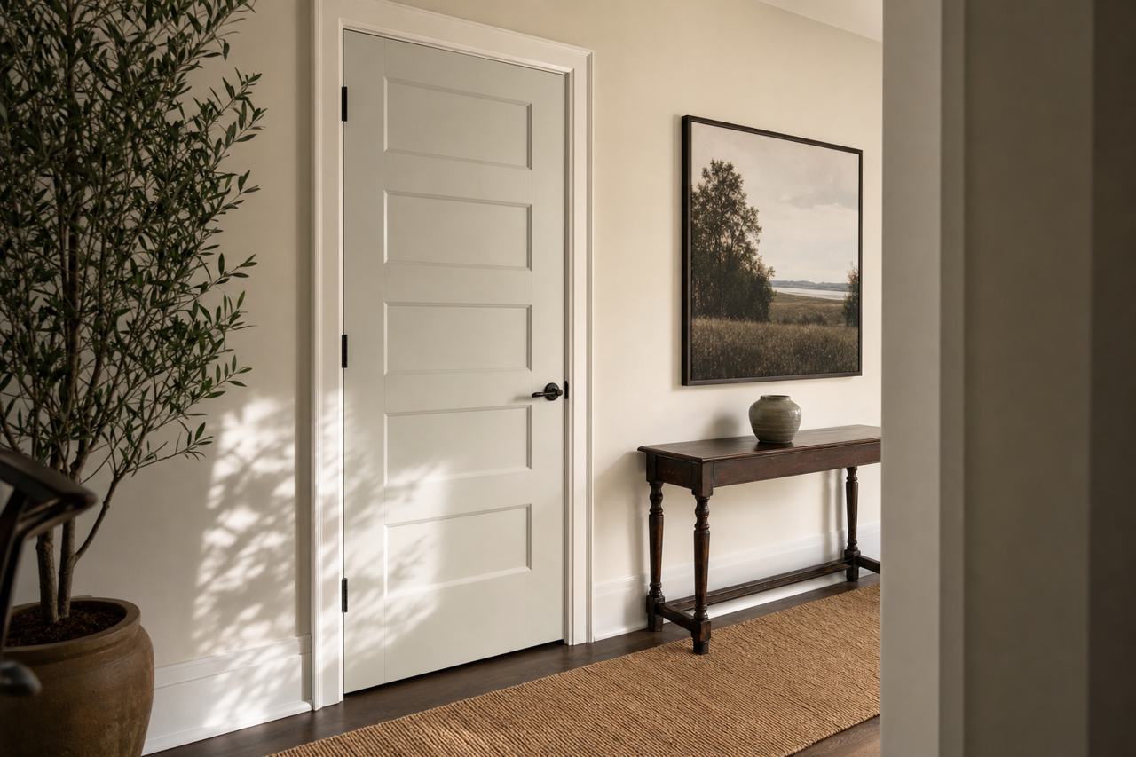 Fleur de Sel by Sherwin-Williams on interior-doors
