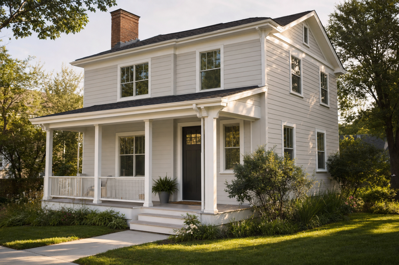 Zircon by Sherwin-Williams on exterior