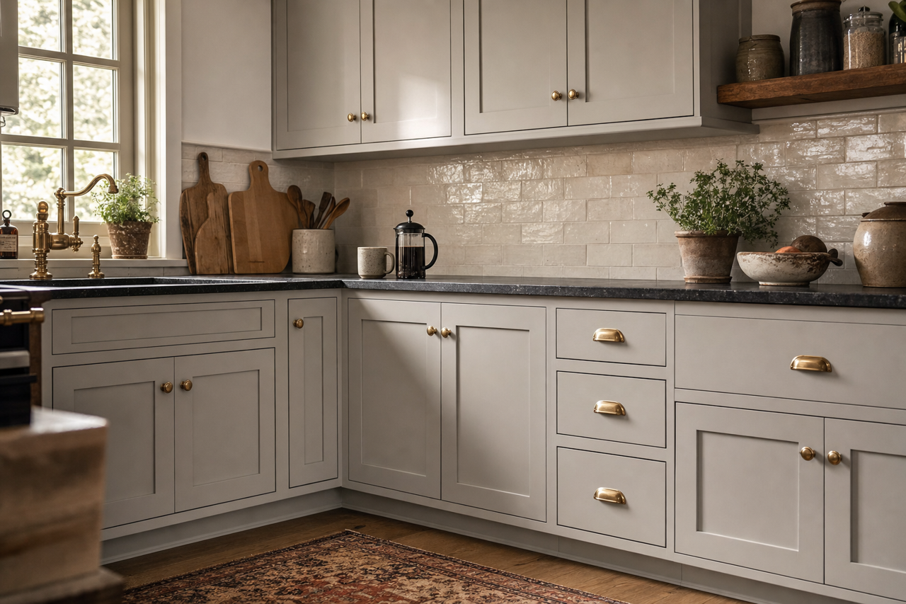 March Wind by Sherwin-Williams on cabinets