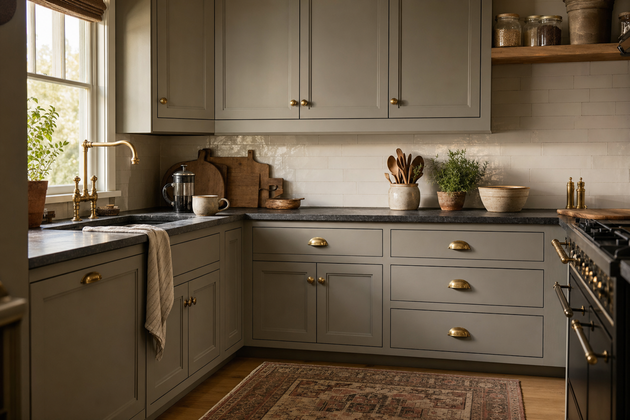 Summit Gray by Sherwin-Williams on cabinets