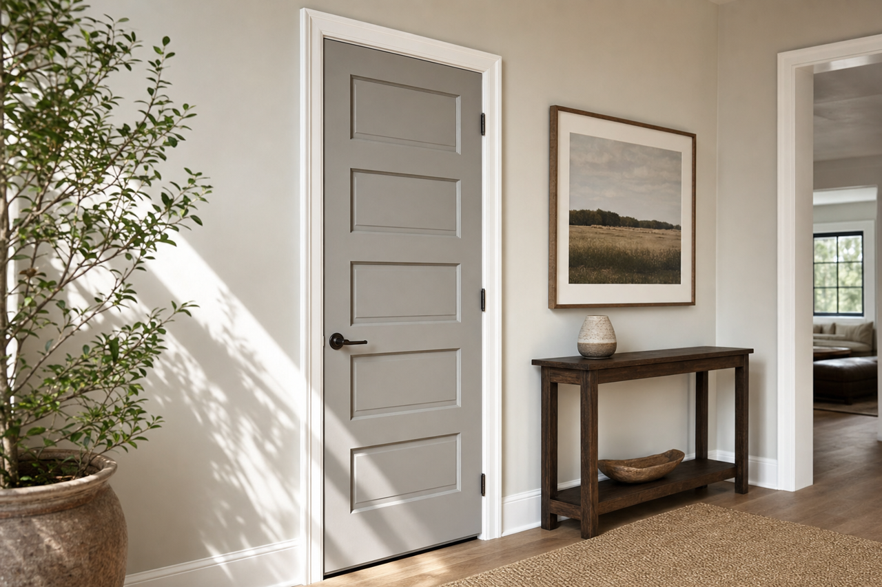 Summit Gray by Sherwin-Williams on interior-doors