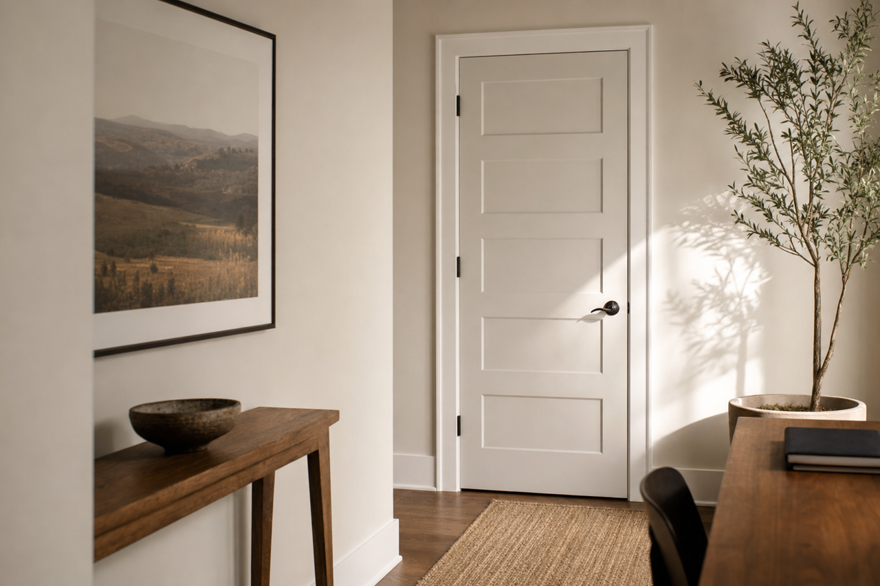On the Rocks by Sherwin-Williams on interior-doors