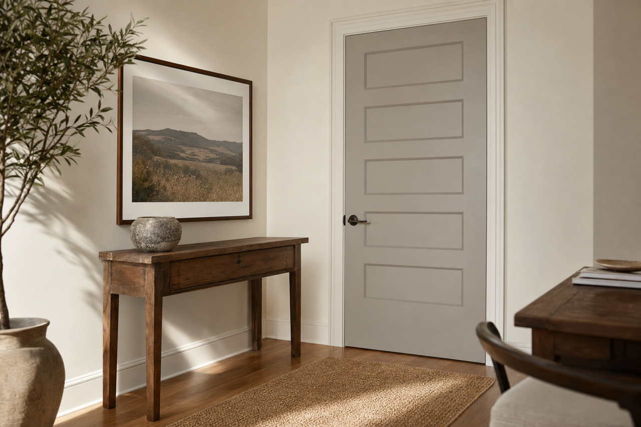 Pewter Cast by Sherwin-Williams on interior-doors