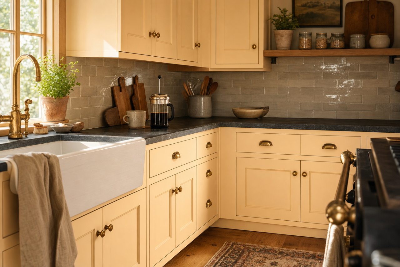 Tea Light by Sherwin-Williams on cabinets