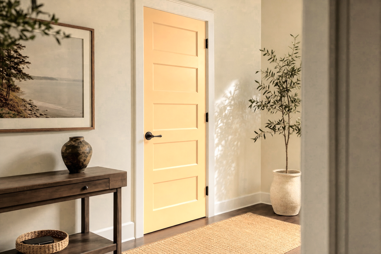 August Moon by Sherwin-Williams on interior-doors