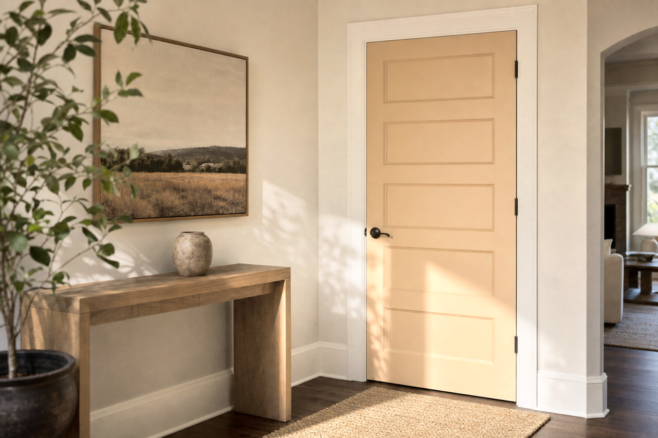 Row House Tan by Sherwin-Williams on interior-doors