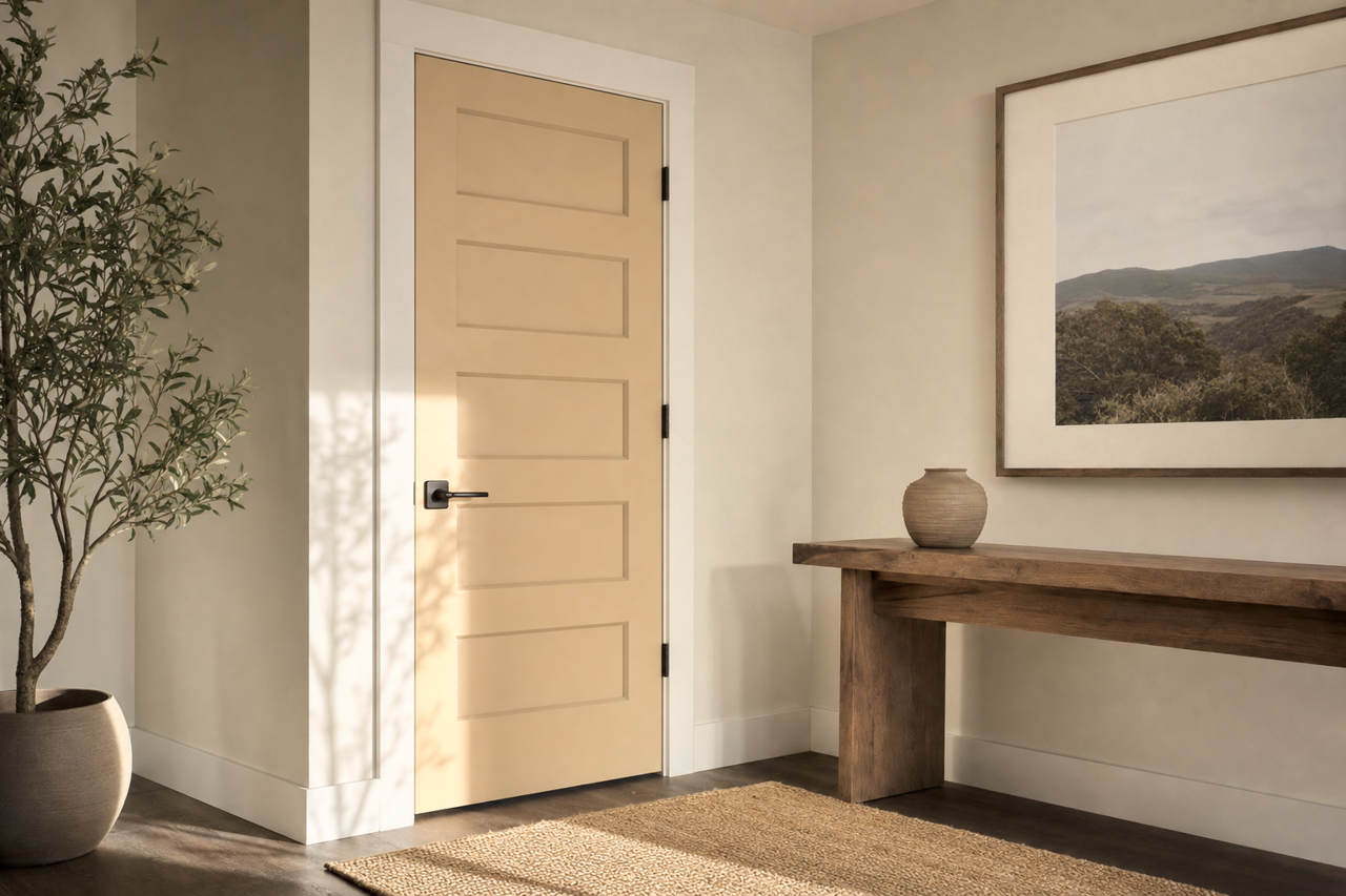 Townhall Tan by Sherwin-Williams on interior-doors