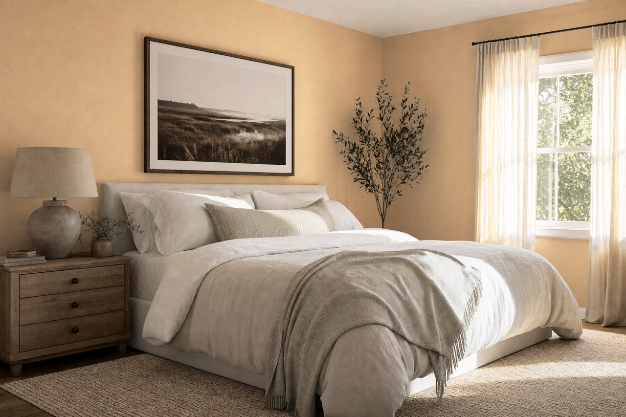 Townhall Tan by Sherwin-Williams on interiors
