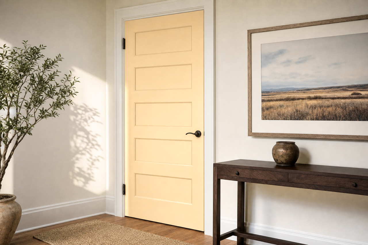 Biltmore Buff by Sherwin-Williams on interior-doors
