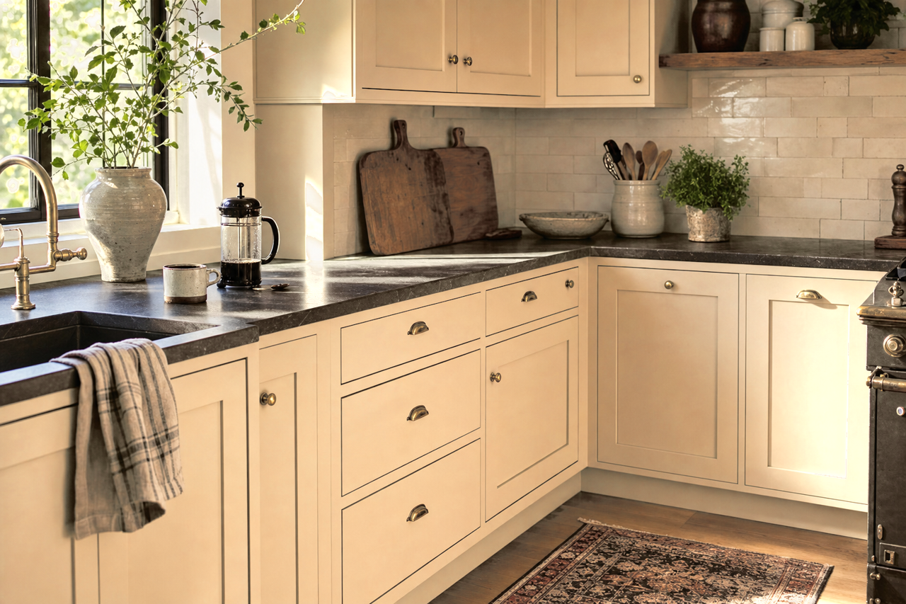 Toasted Pine Nut by Sherwin-Williams on cabinets
