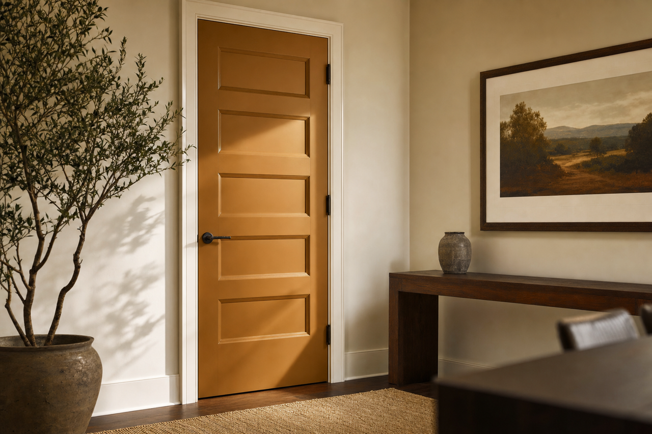 Olde World Gold by Sherwin-Williams on interior-doors