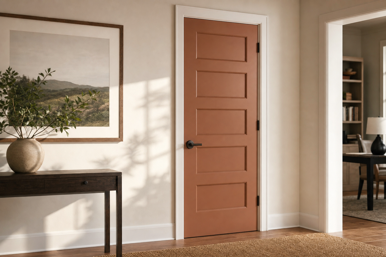 Wheat Penny by Sherwin-Williams on interior-doors