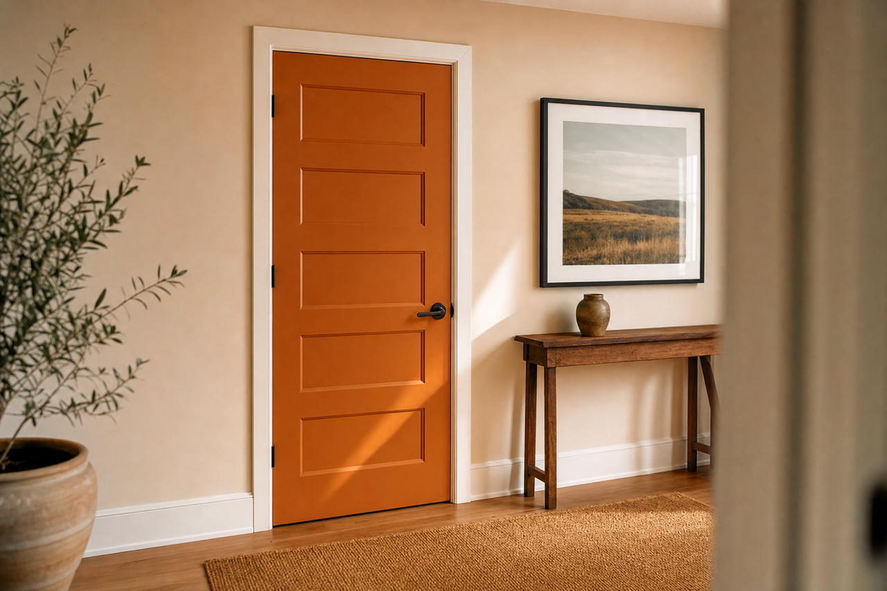 Copper Pot by Sherwin-Williams on interior-doors
