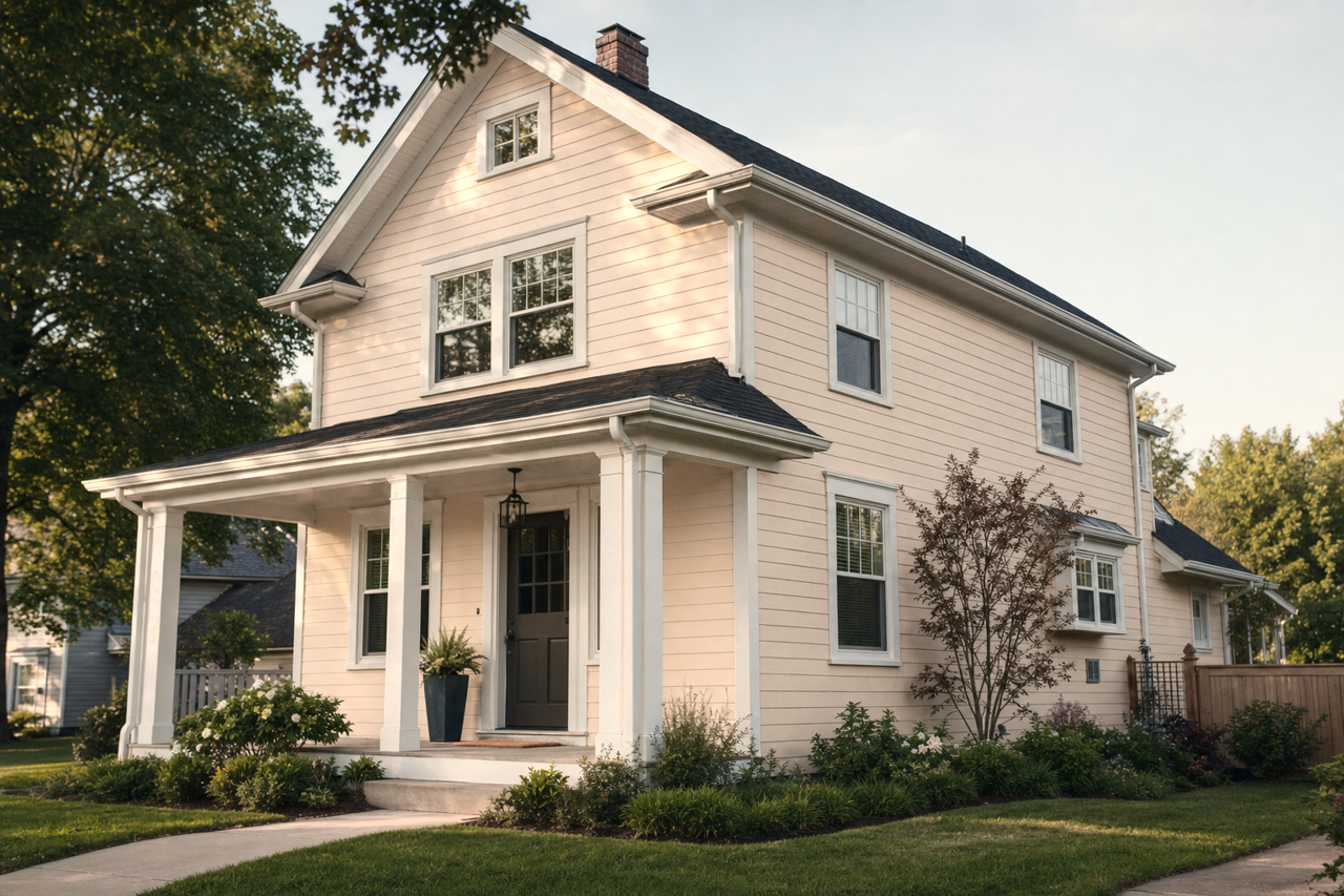 Townhouse Tan by Sherwin-Williams on exterior