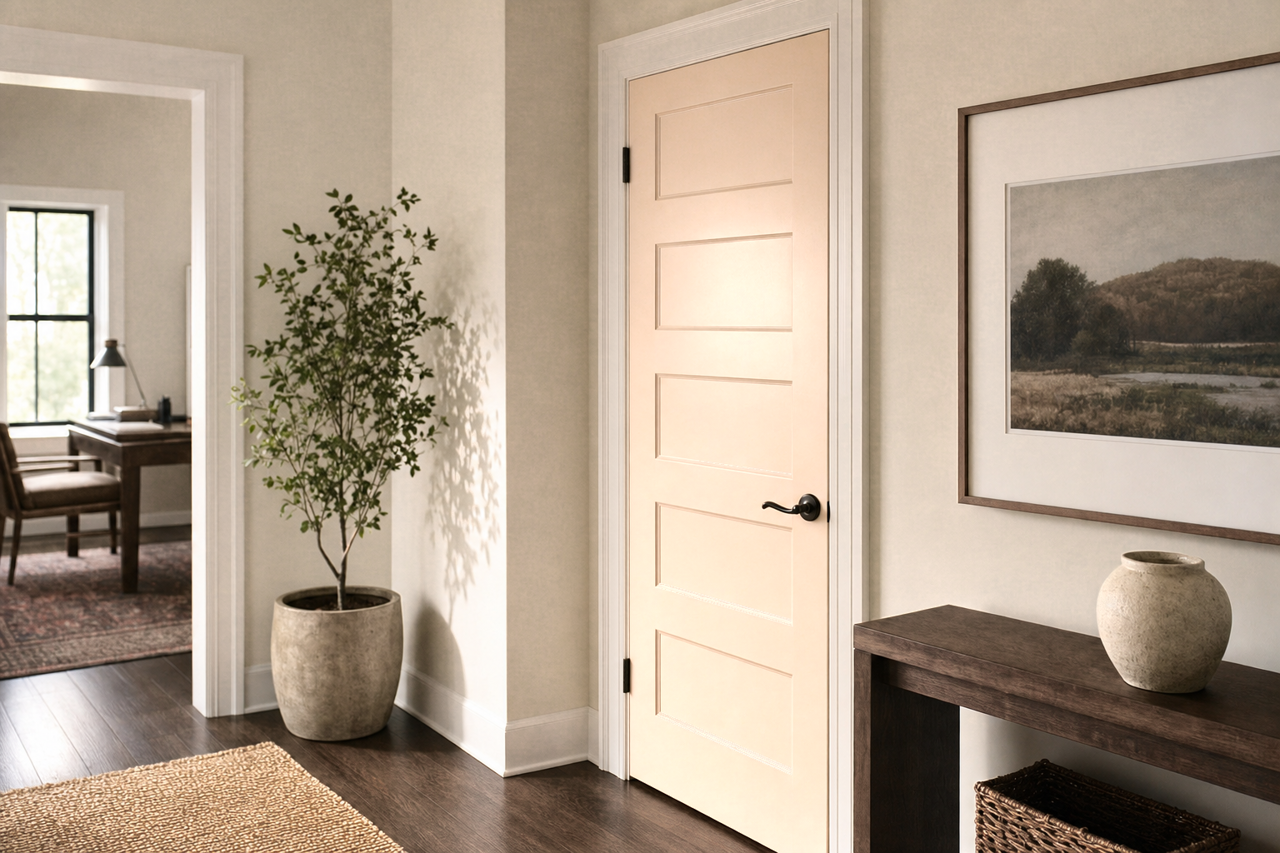 Townhouse Tan by Sherwin-Williams on interior-doors