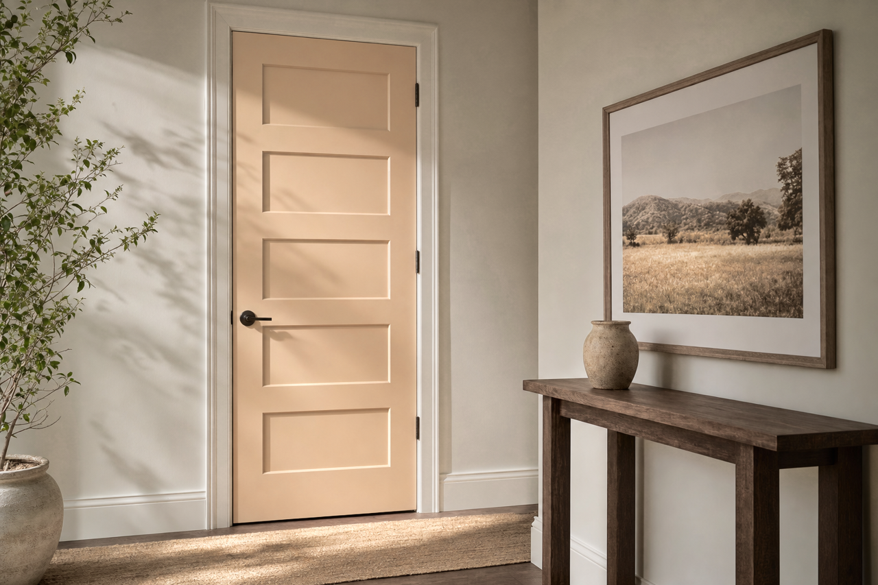 Tawny Tan by Sherwin-Williams on interior-doors