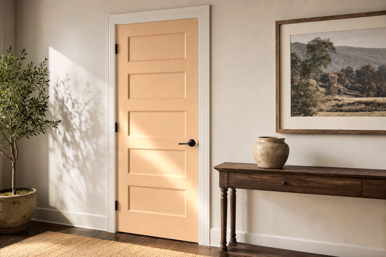 Ligonier Tan by Sherwin-Williams on interior-doors