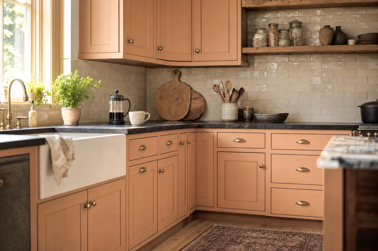 Oak Creek by Sherwin-Williams on cabinets