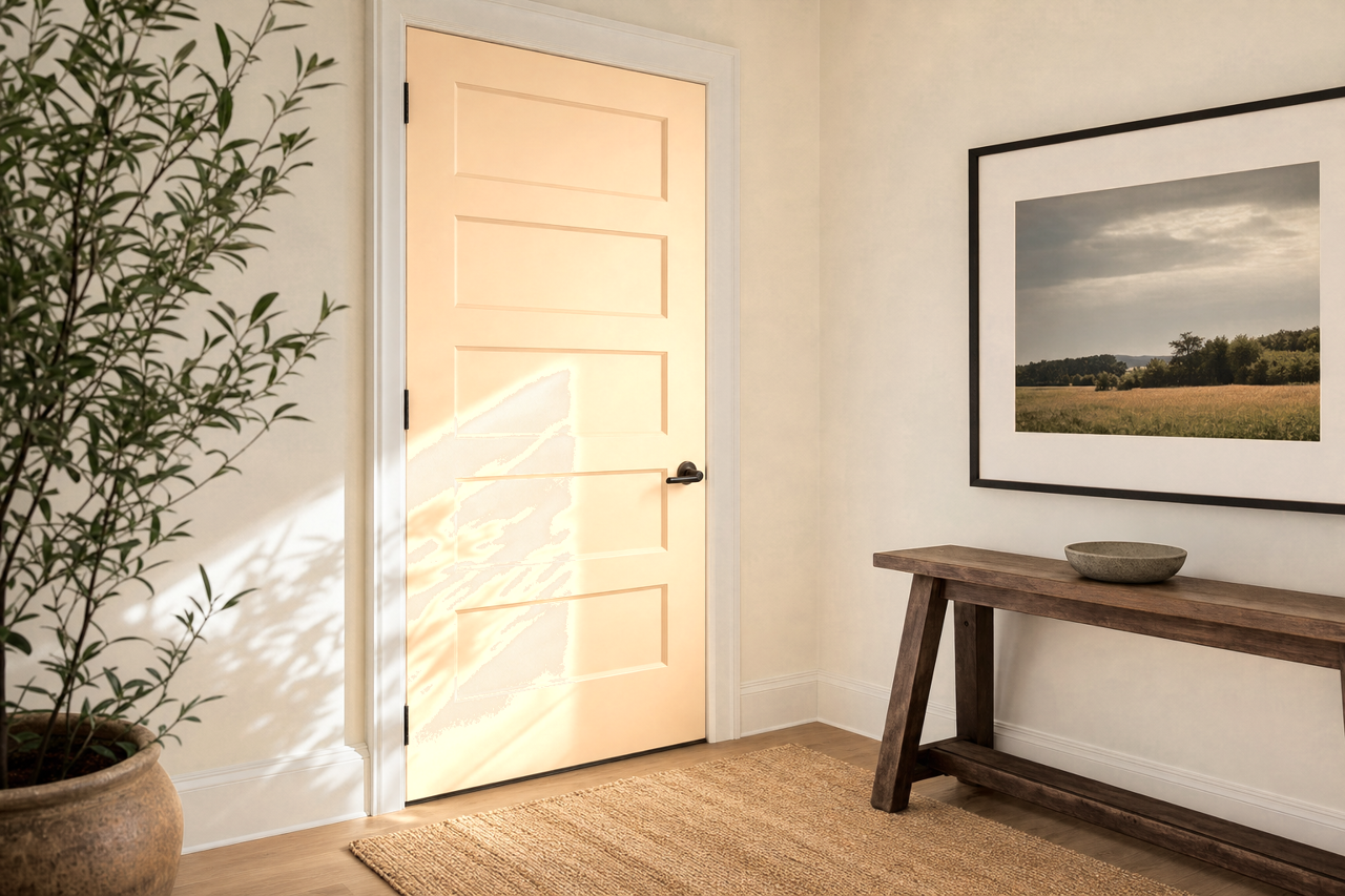 Crescent Cream by Sherwin-Williams on interior-doors