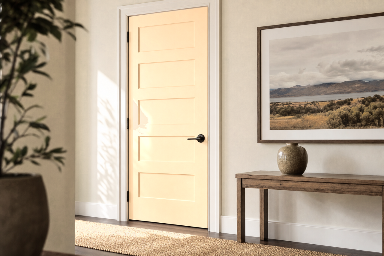 Travertine by Sherwin-Williams on interior-doors