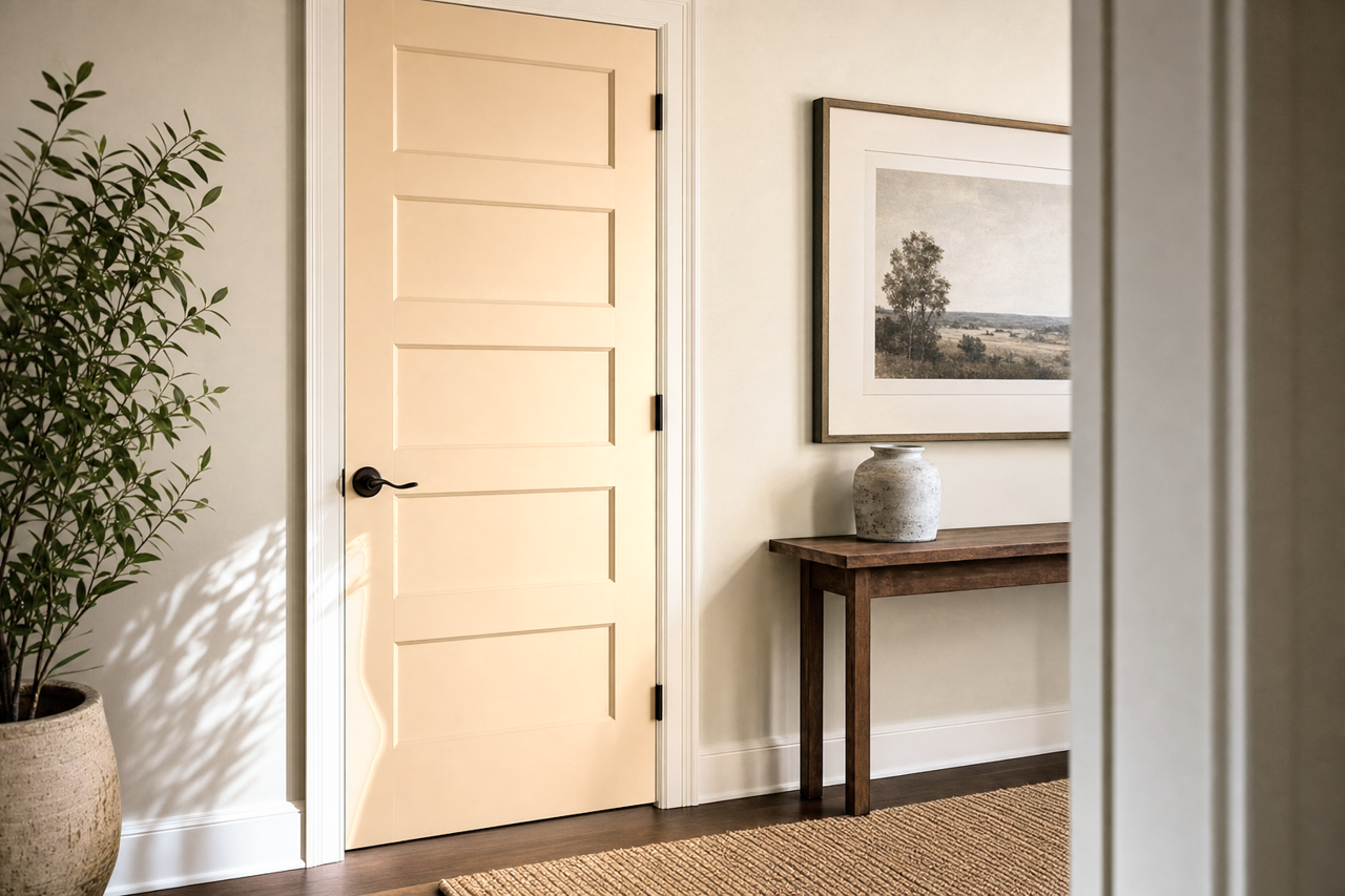 Colony Buff by Sherwin-Williams on interior-doors