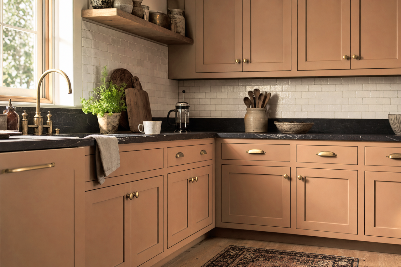Yearling by Sherwin-Williams on cabinets