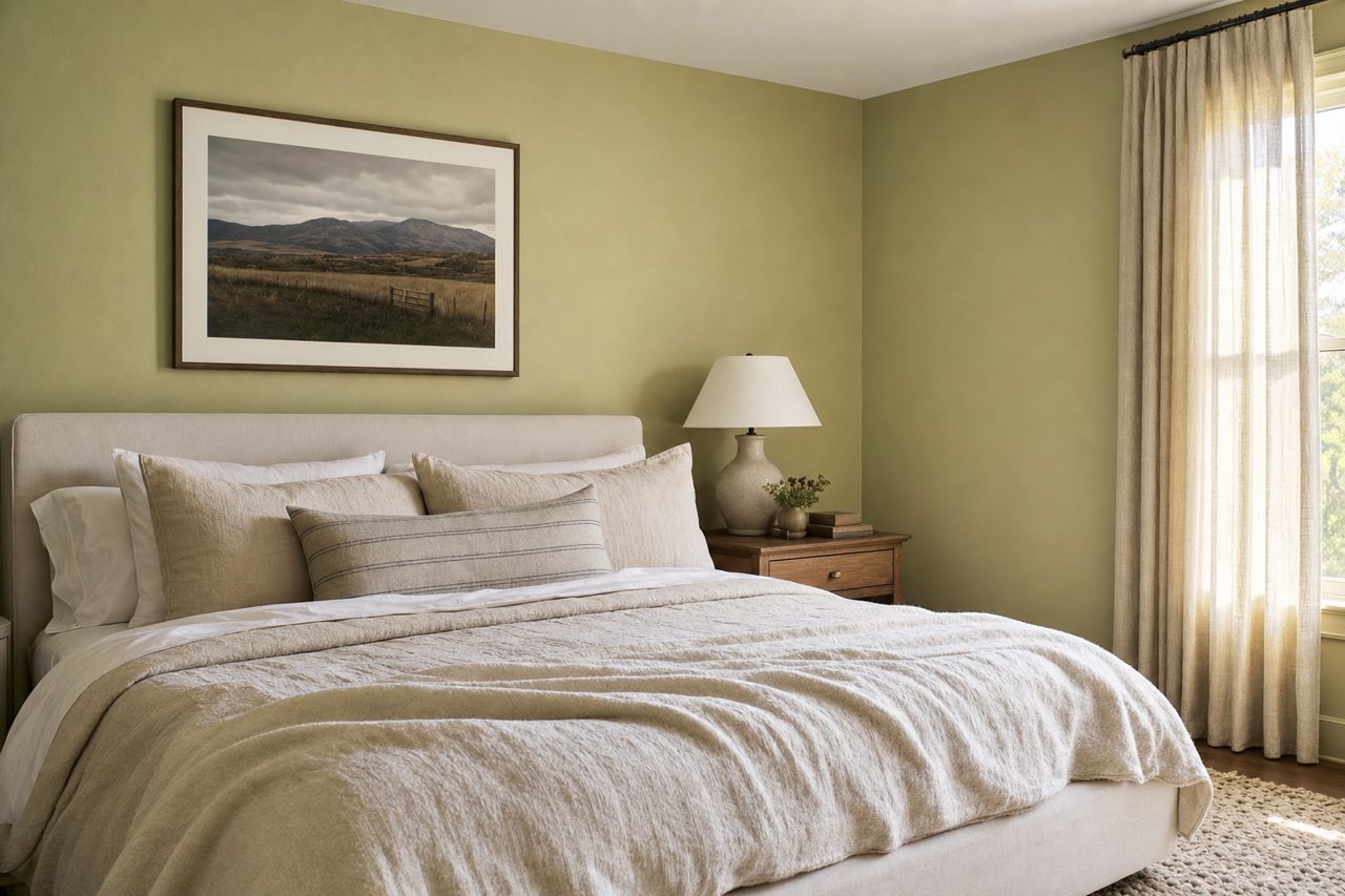 Lemon Verbena by Sherwin-Williams on interiors