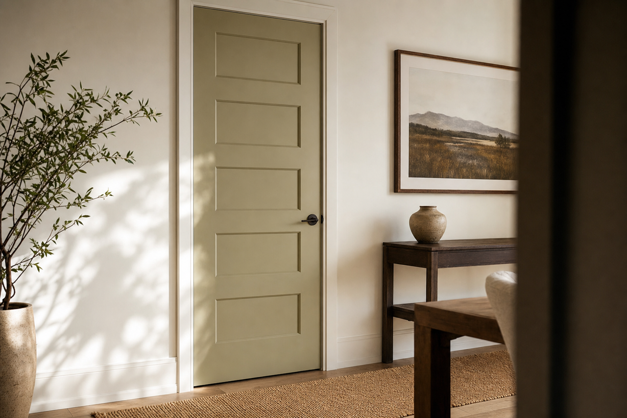Green Sprout by Sherwin-Williams on interior-doors