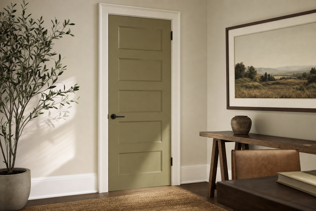 Olive Grove by Sherwin-Williams on interior-doors