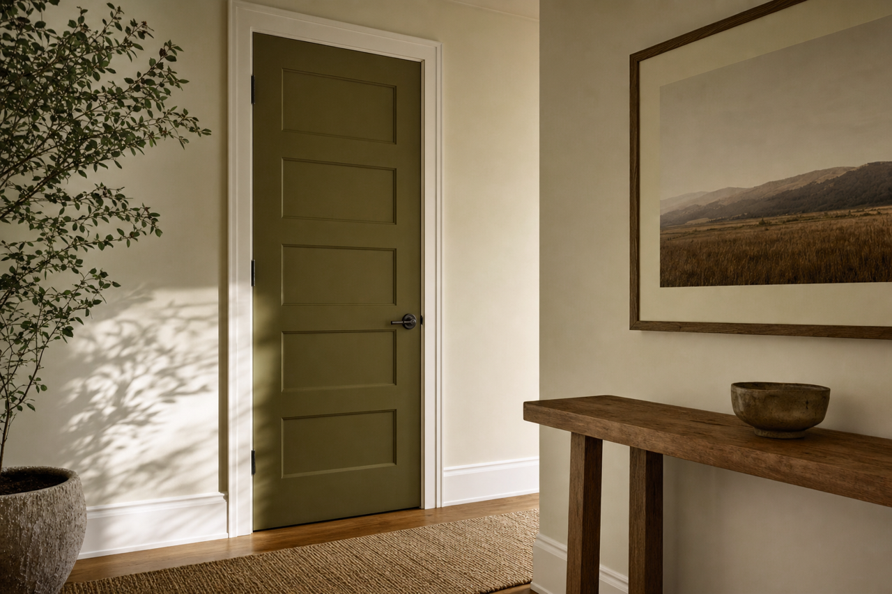 Palm Leaf by Sherwin-Williams on interior-doors