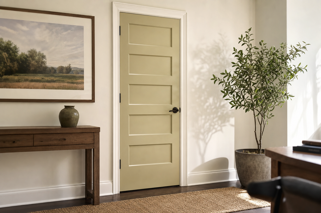 Garden Sage by Sherwin-Williams on interior-doors