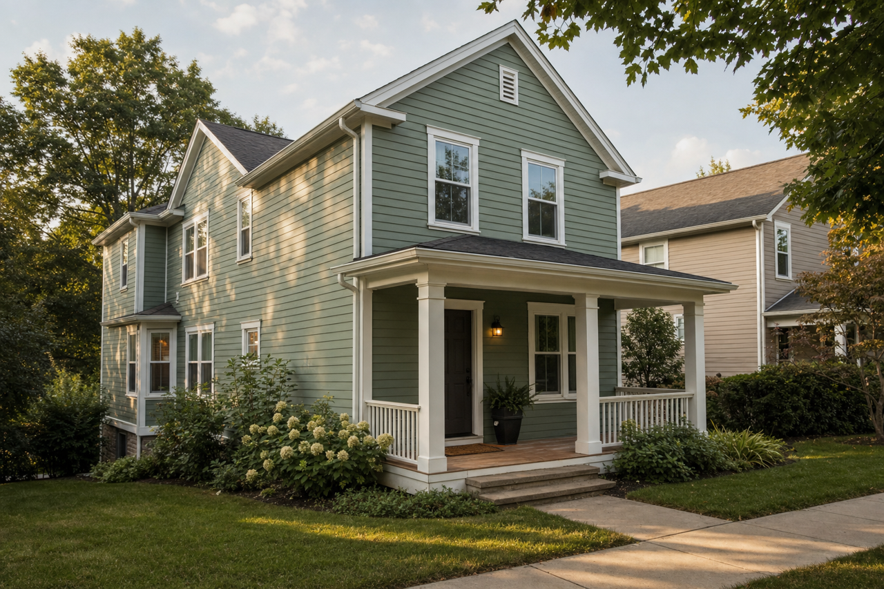 Agate Green by Sherwin-Williams on exterior