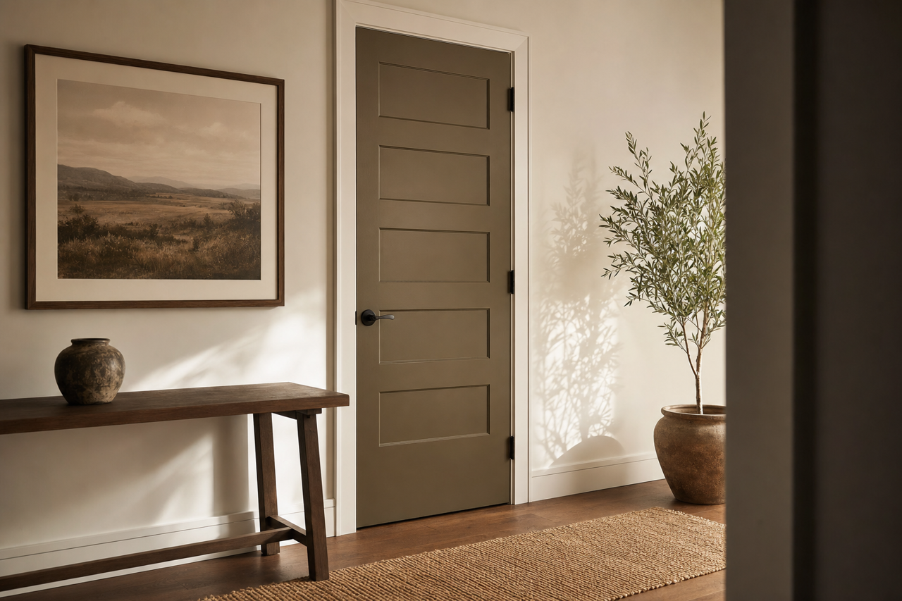Muddled Basil by Sherwin-Williams on interior-doors