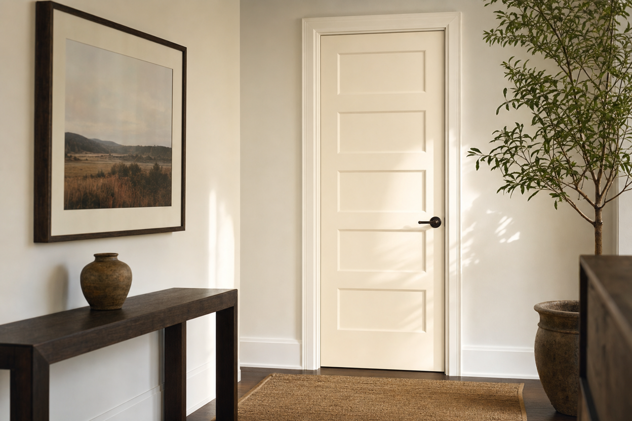 Shell White by Sherwin-Williams on interior-doors