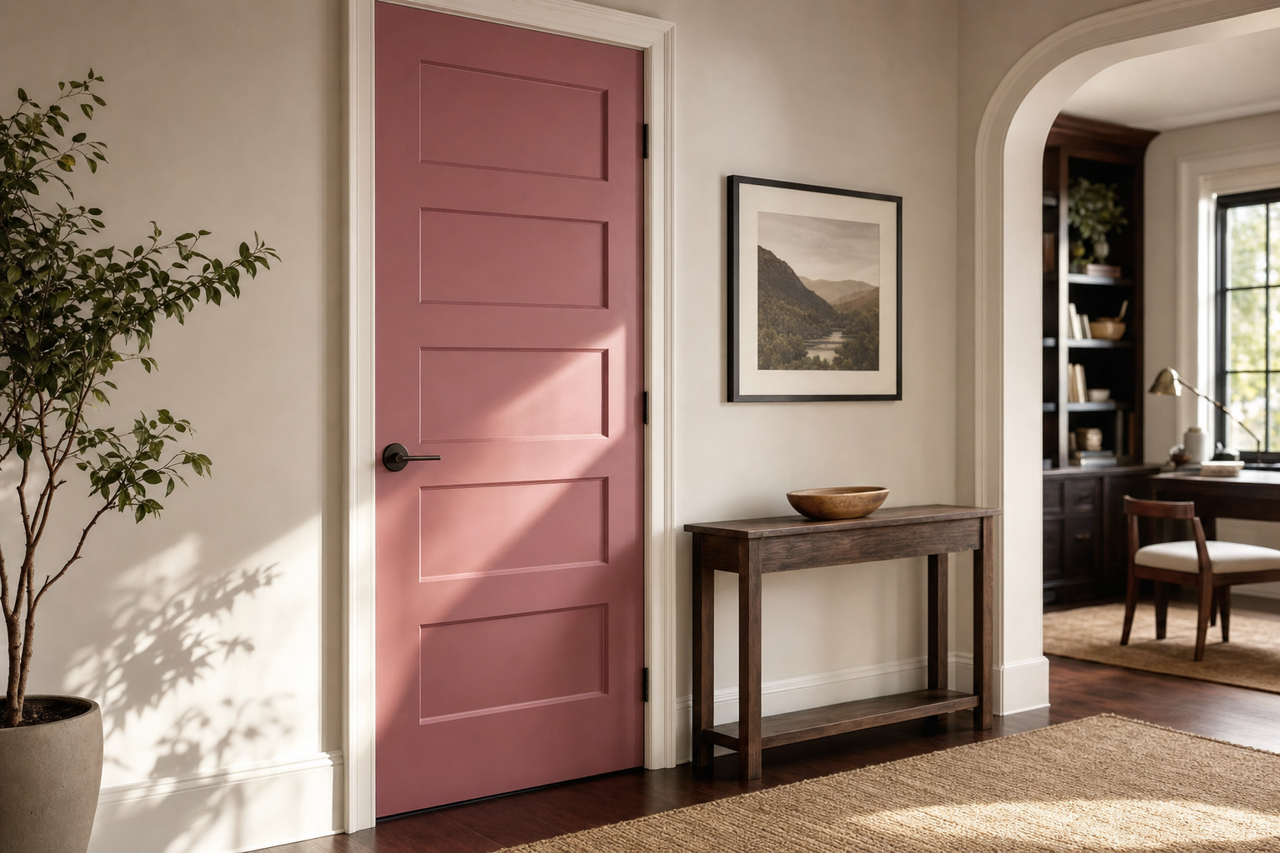 Carley's Rose by Sherwin-Williams on interior-doors
