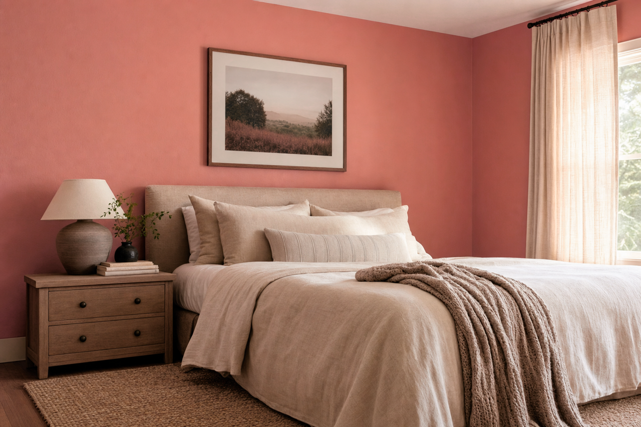Coral Rose by Sherwin-Williams on interiors