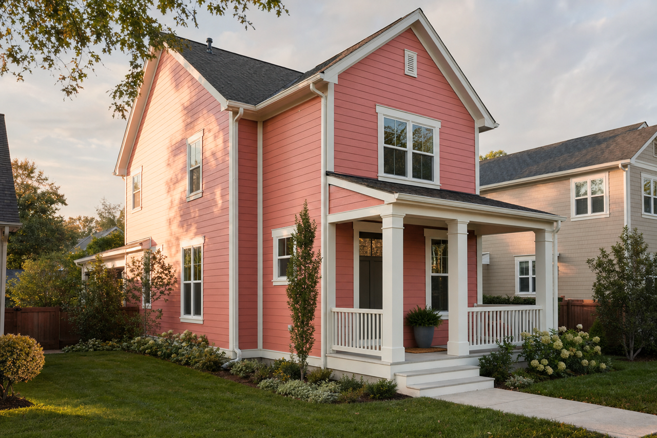 Coral Clay by Sherwin-Williams on exterior