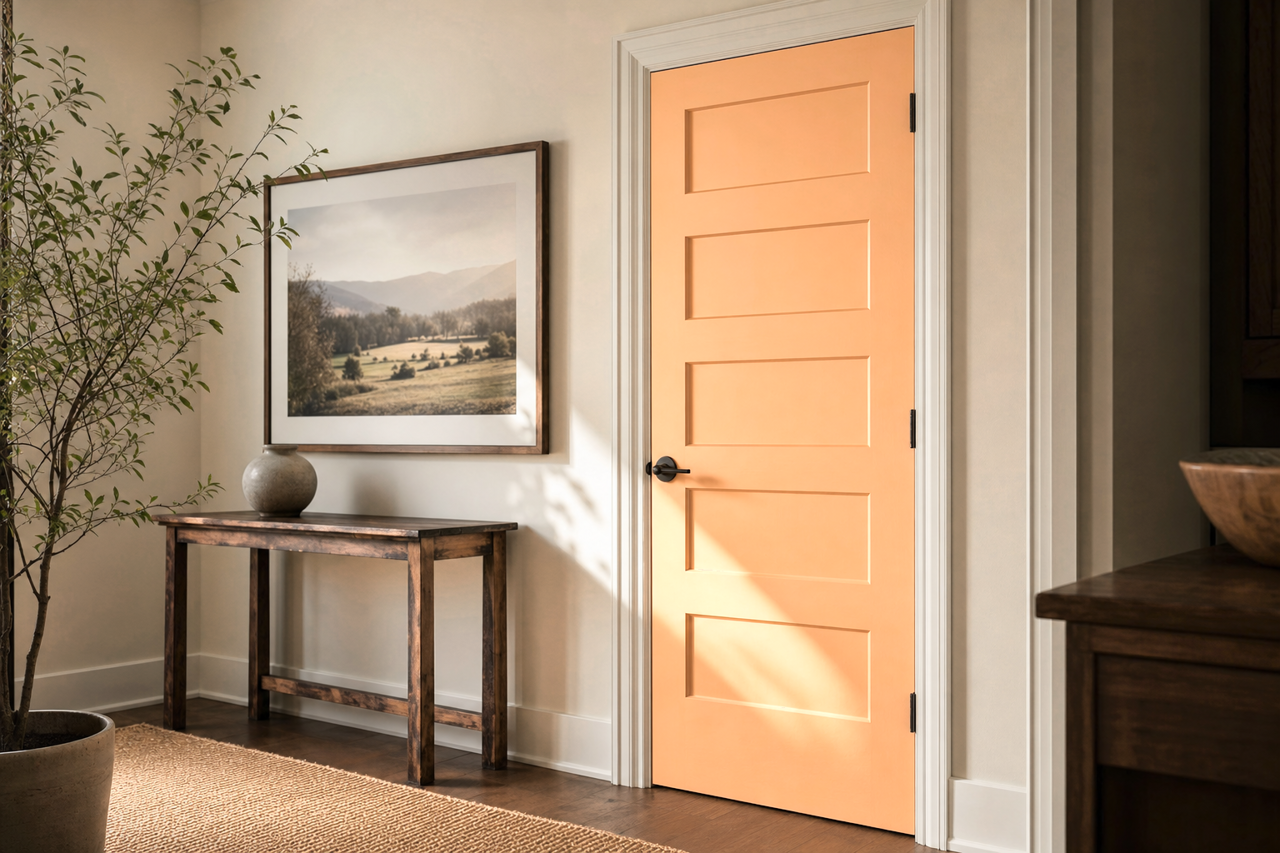 Melón Meloso by Sherwin-Williams on interior-doors