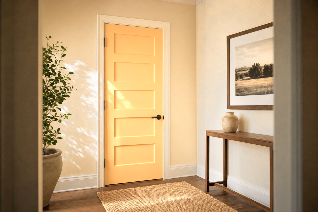 Bellini Fizz by Sherwin-Williams on interior-doors