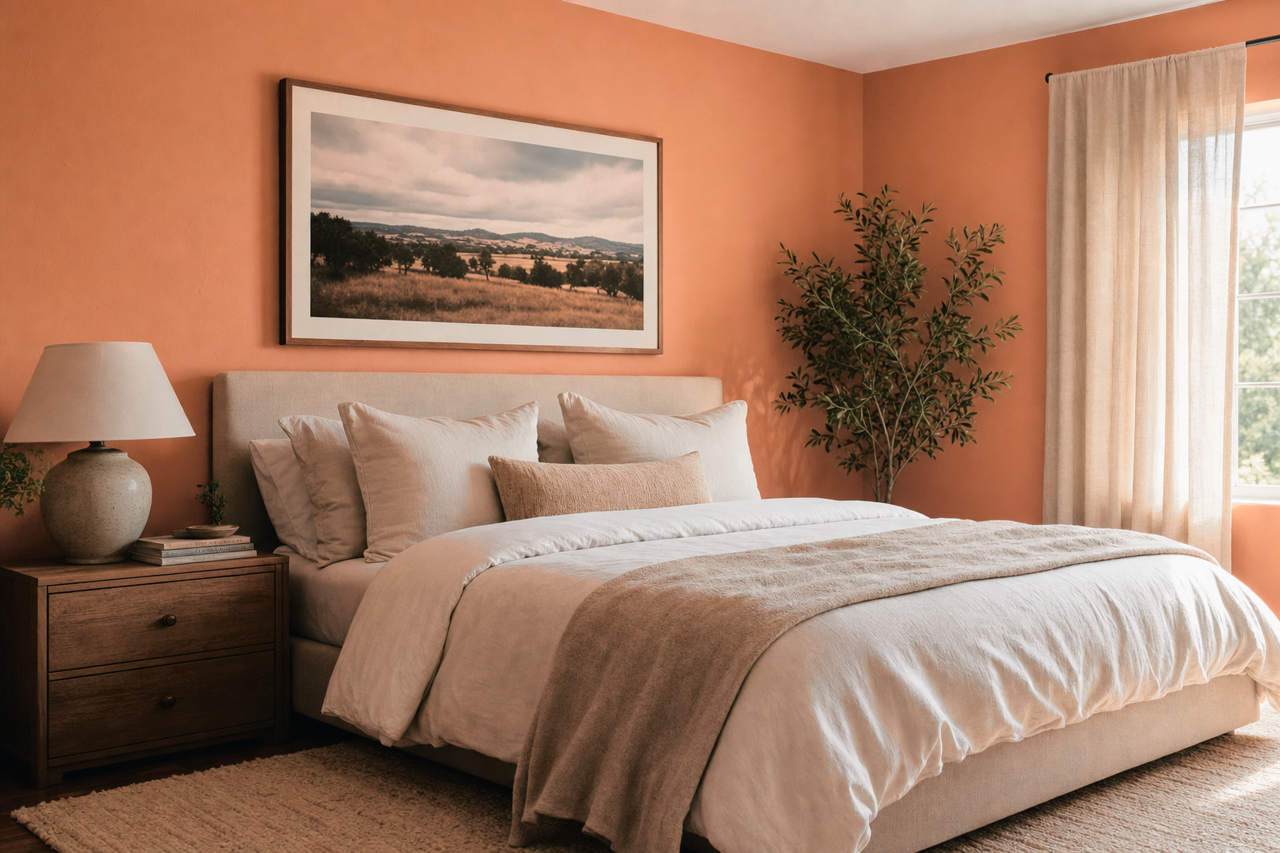 Subdued Sienna by Sherwin-Williams on interiors