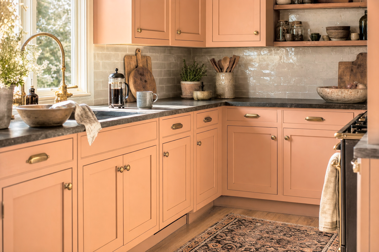 Windswept Canyon by Sherwin-Williams on cabinets