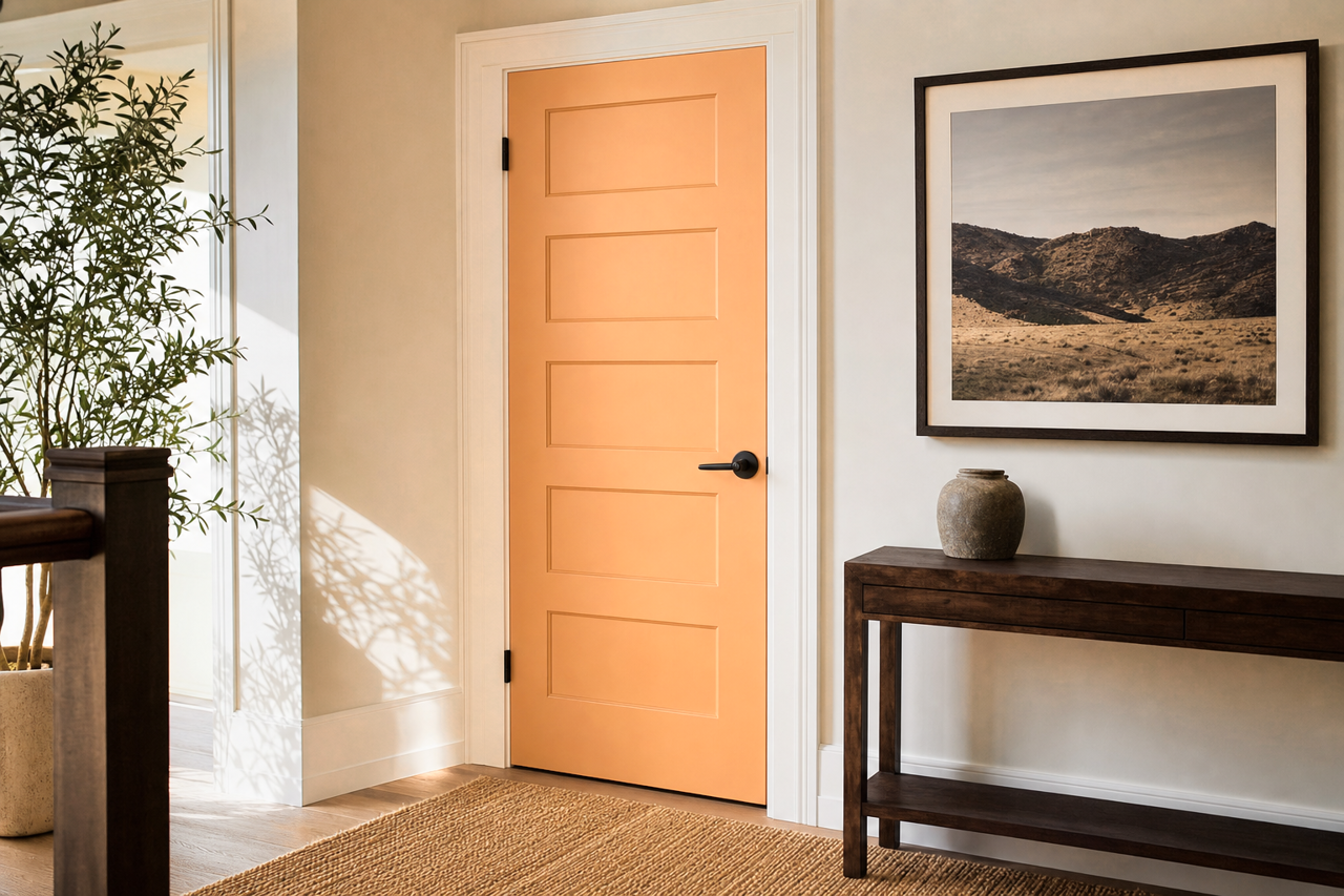 Sun Bleached Ochre by Sherwin-Williams on interior-doors