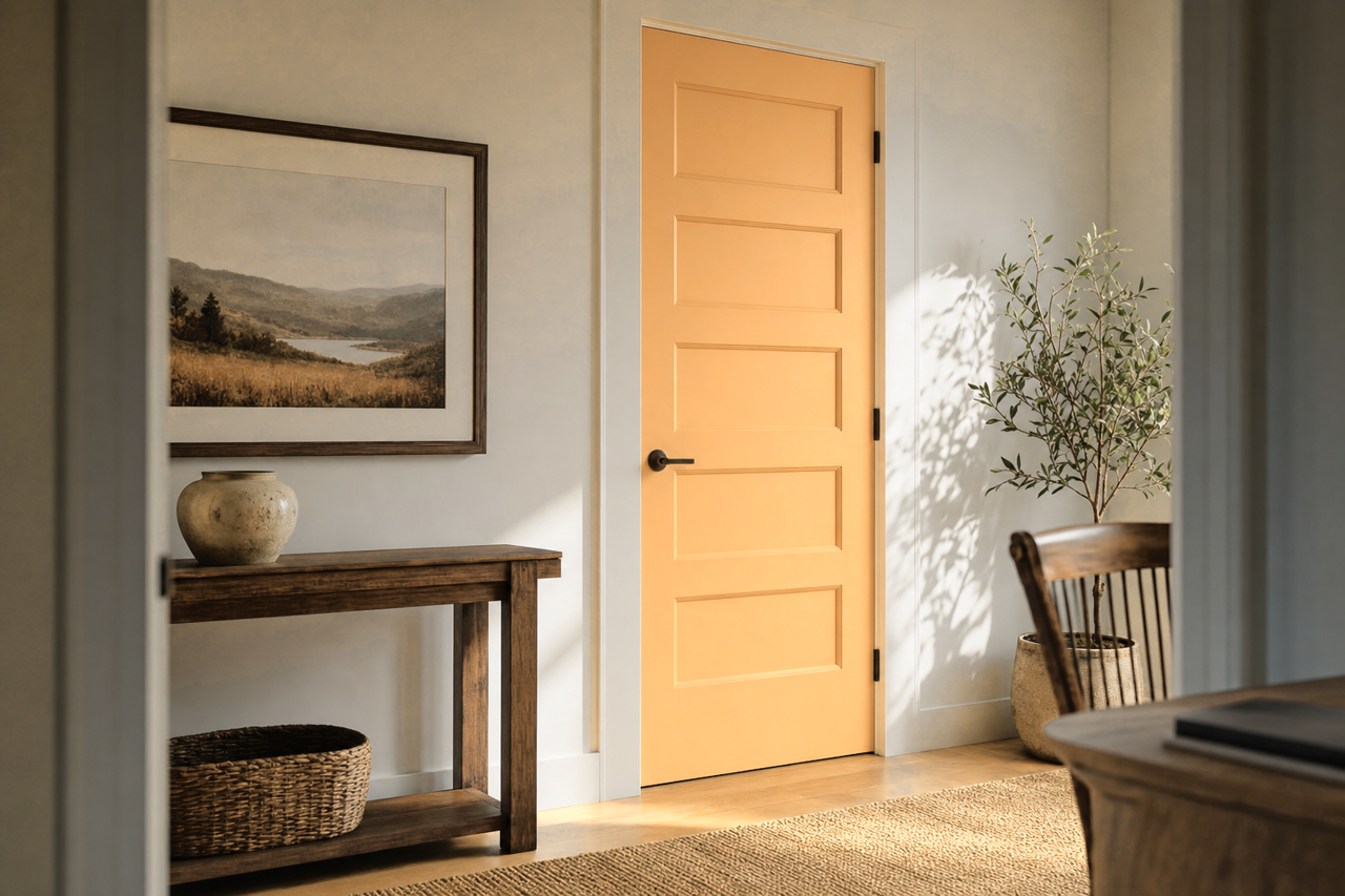 Polvo de Oro by Sherwin-Williams on interior-doors