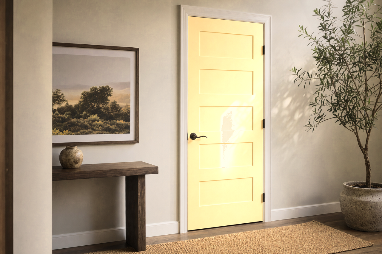 They call it Mellow by Sherwin-Williams on interior-doors